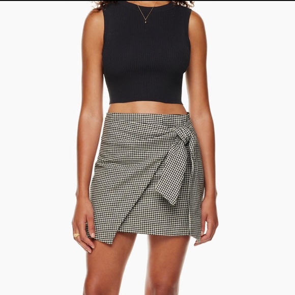 Wilfred Dresses & Skirts - Houdstooth Wrap-front Skirt